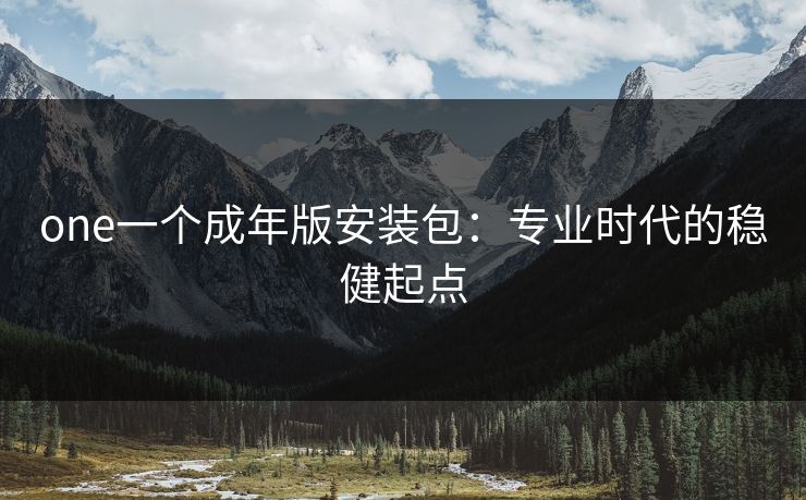 one一个成年版安装包：专业时代的稳健起点
